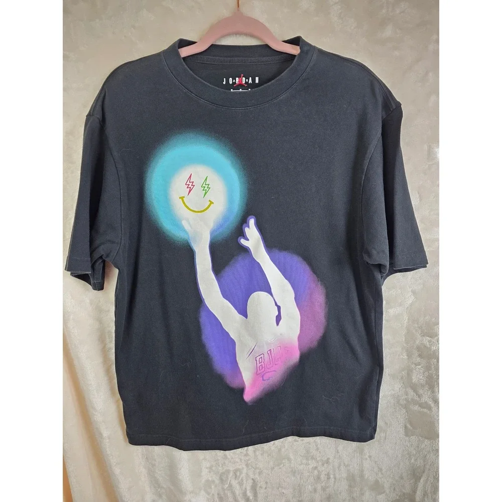 Jordan J Balvin Mens Black Graphic T-Shirt DR2962-010 Medium‎